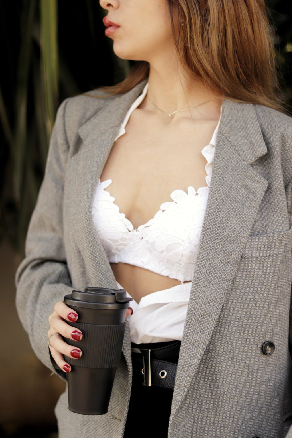 Conjunto Soutien soft de guipiure y colaless - E2059