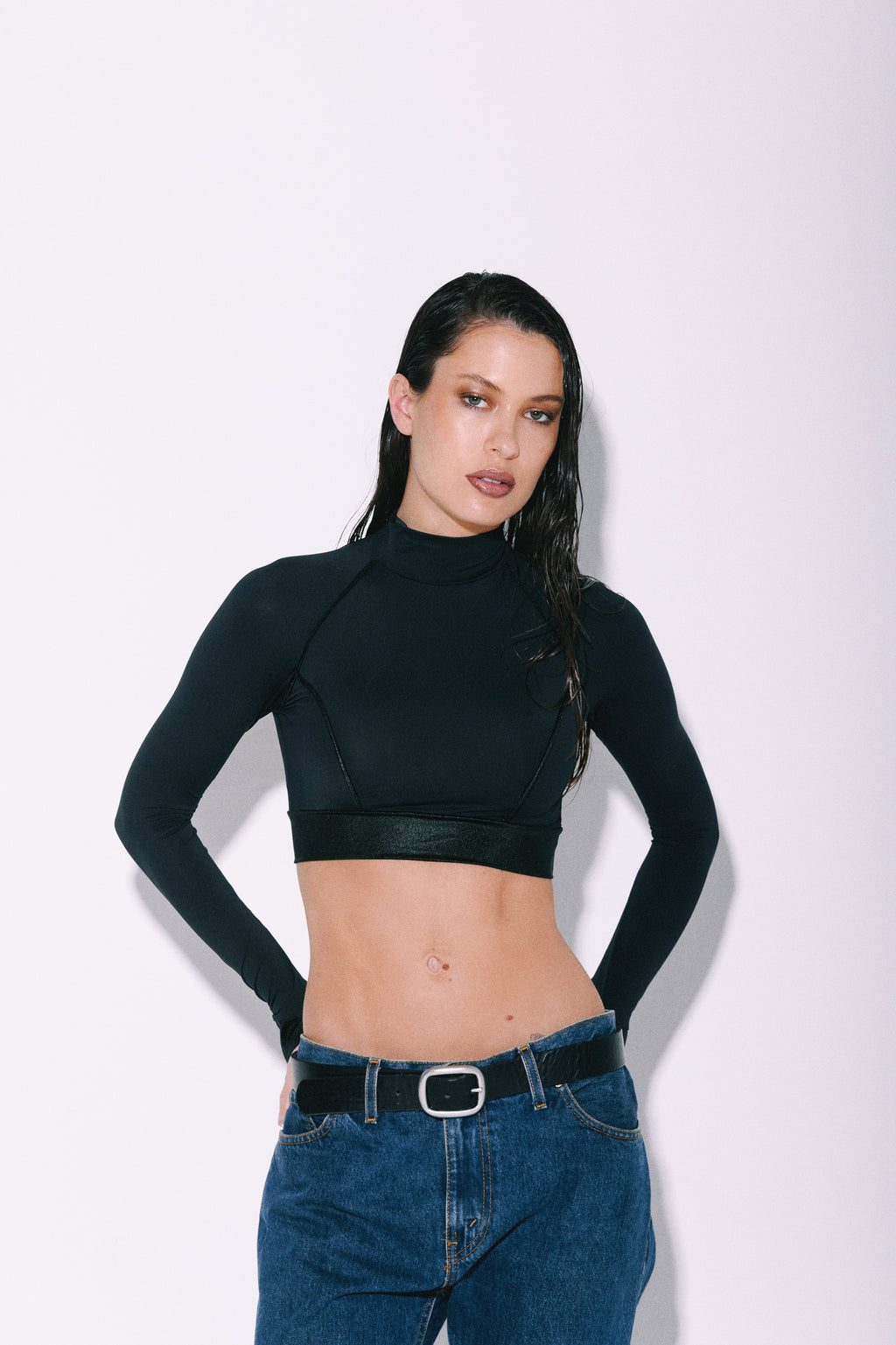 Top de manga larga tipo polera - L5759