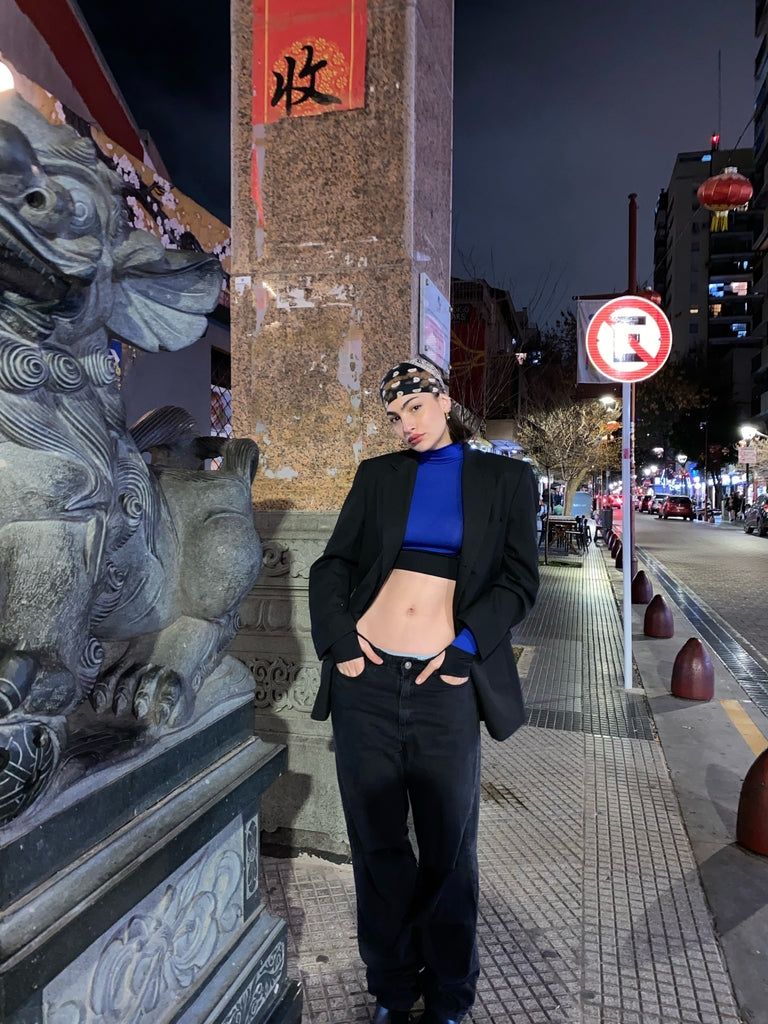 Top de manga larga tipo polera - L5759