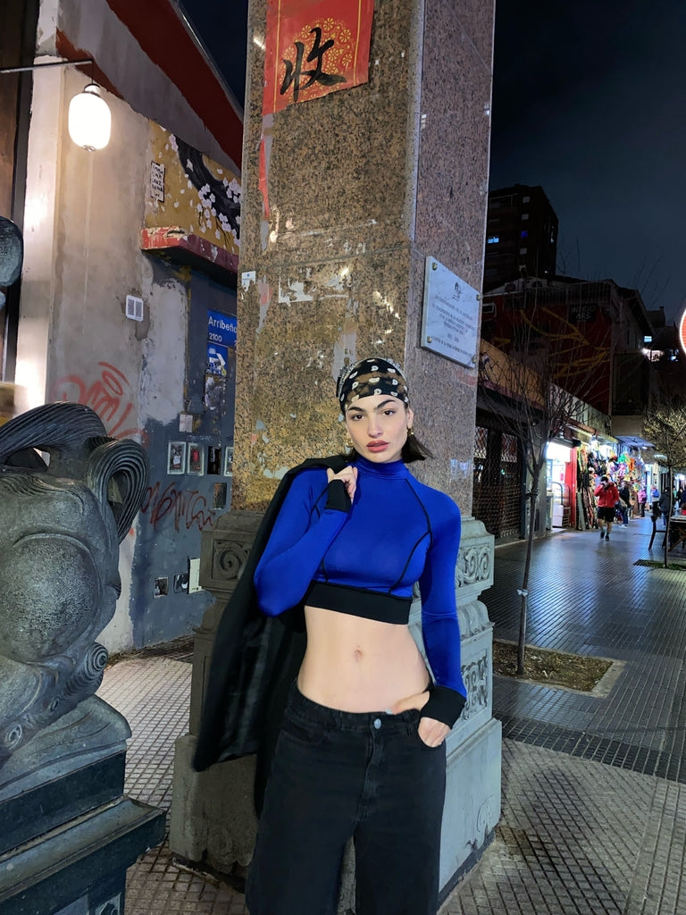 Top de manga larga tipo polera - L5759