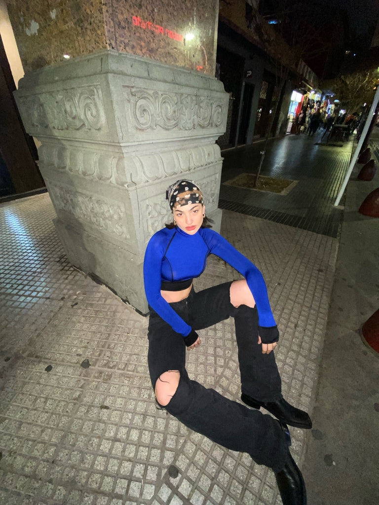 Top de manga larga tipo polera - L5759