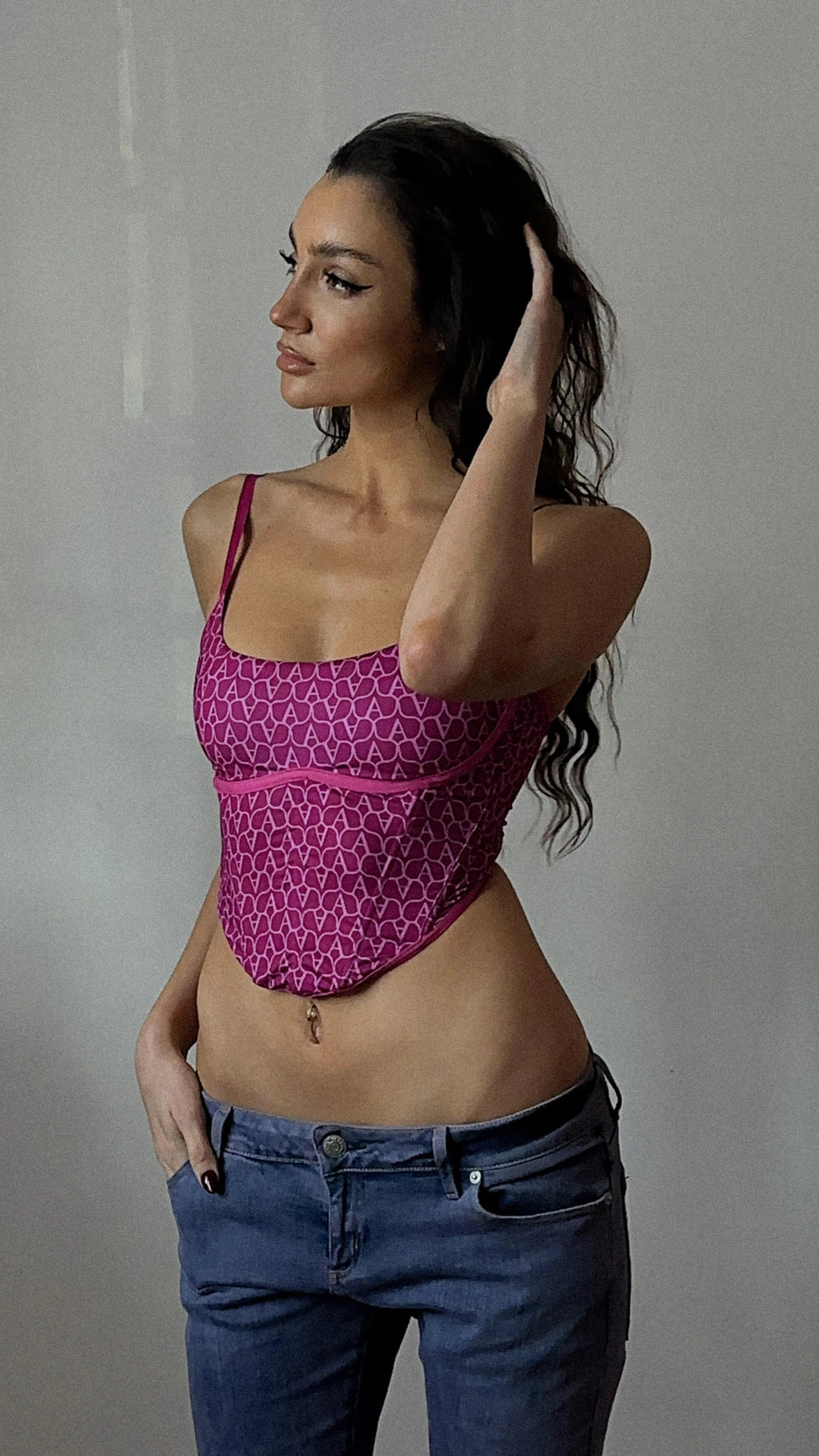 Bustier Corset estampado con ballenas internas - L5761