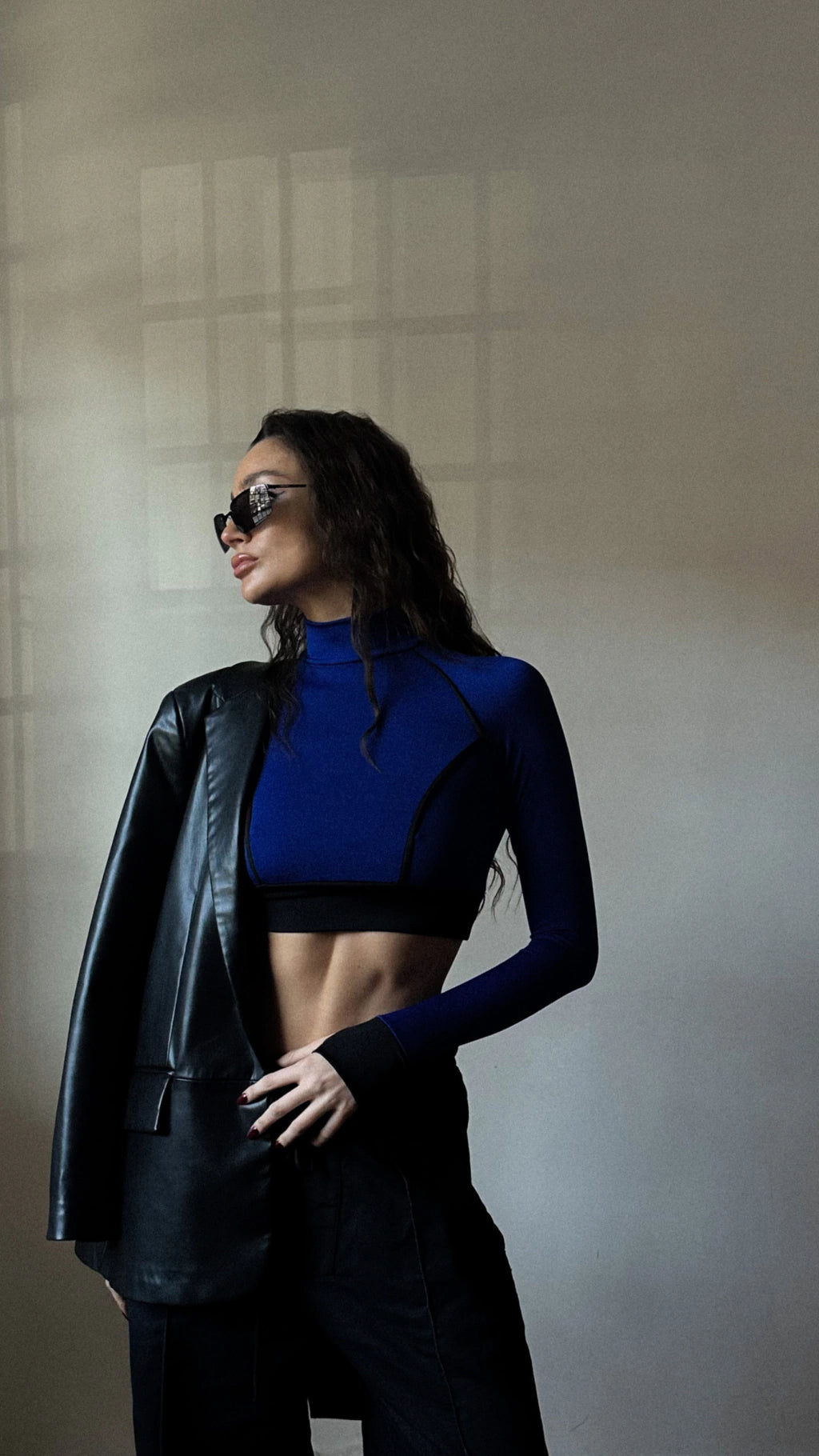 Top de manga larga tipo polera - L5759