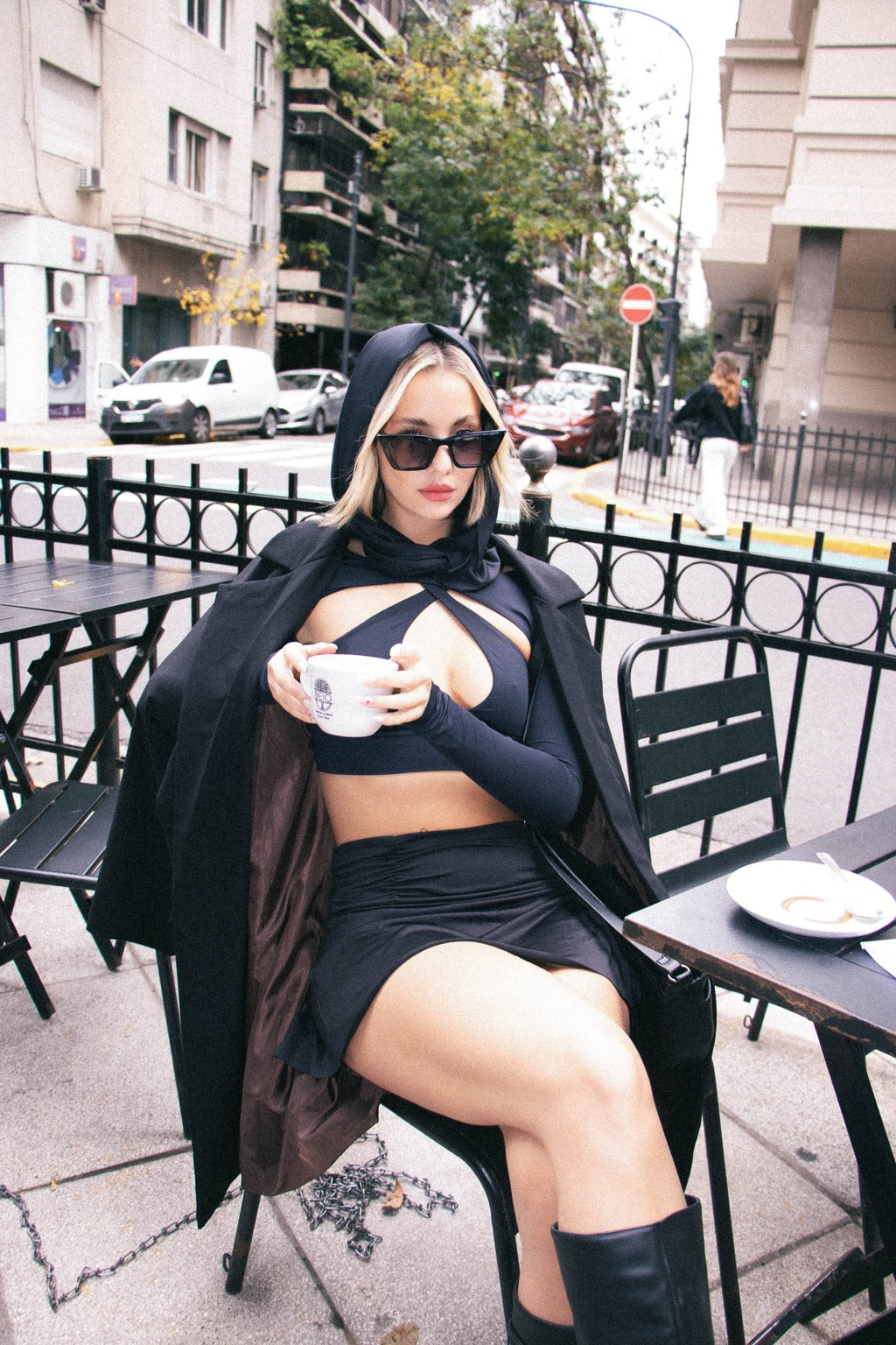 Top de manga larga con escote cruzado - L5760