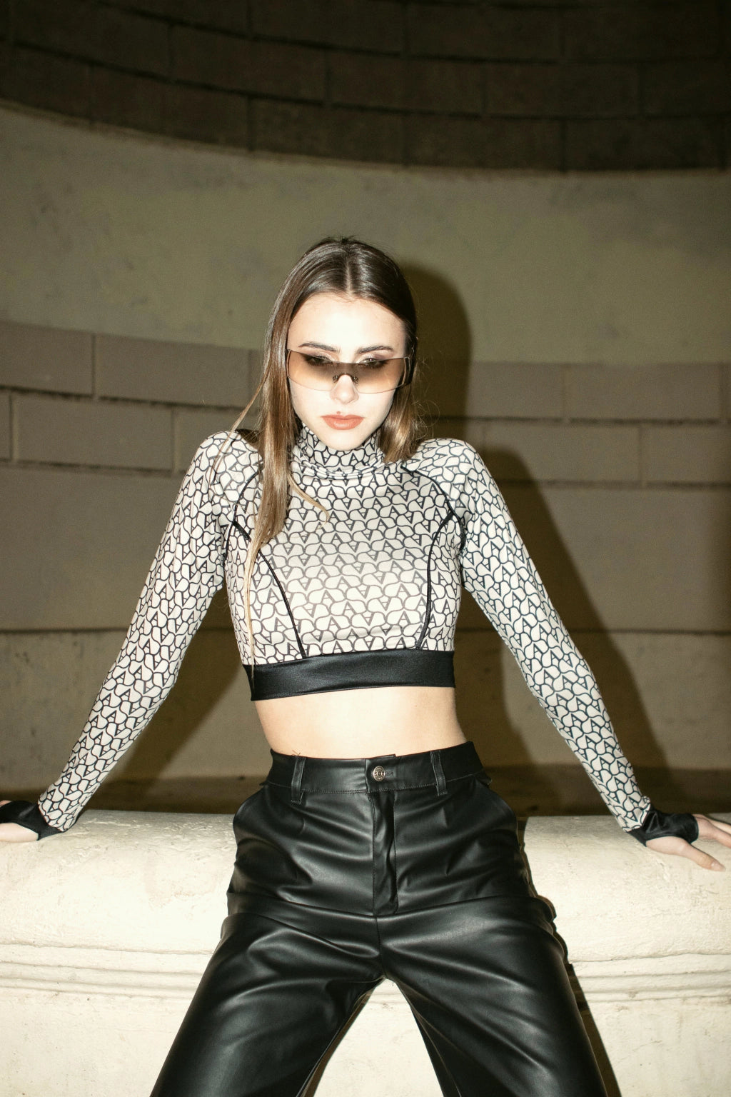 Top de manga larga tipo polera - L5759