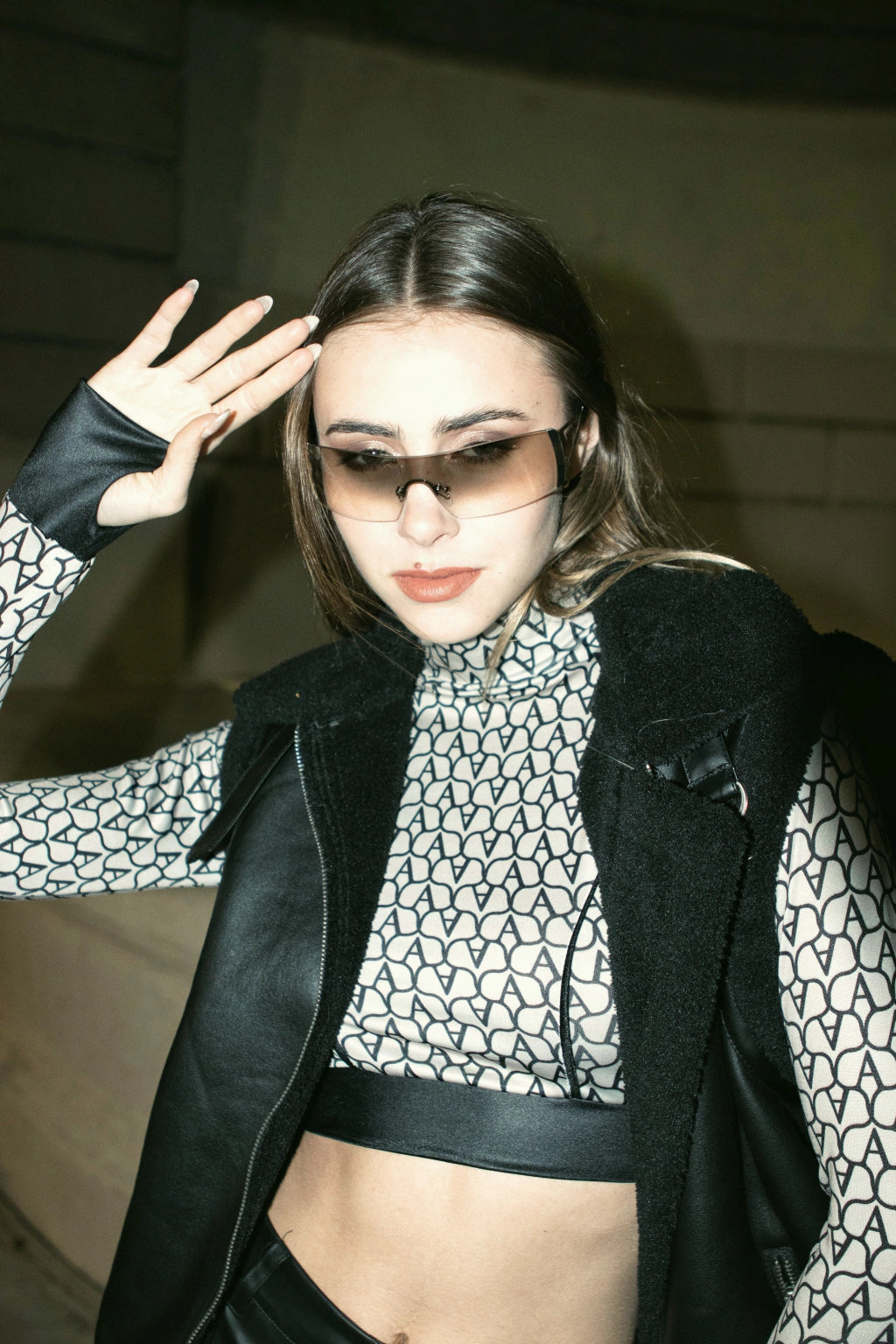 Top de manga larga tipo polera - L5759