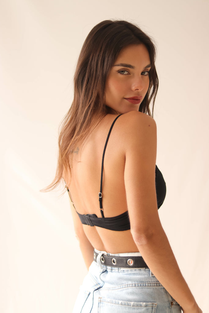 Top básico de microfibra con doble tela - E2010